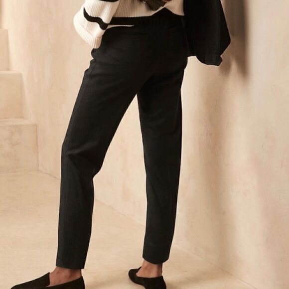 BANANA REPUBLIC Tapered Italian Wool-Blend Pant, Black, Size 10 Long - Picture 3 of 16